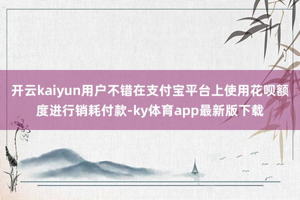 开云kaiyun用户不错在支付宝平台上使用花呗额度进行销耗付款-ky体育app最新版下载