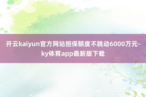 开云kaiyun官方网站担保额度不跳动6000万元-ky体育app最新版下载