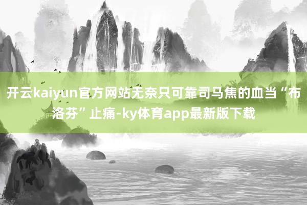 开云kaiyun官方网站无奈只可靠司马焦的血当“布洛芬”止痛-ky体育app最新版下载