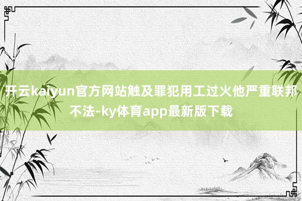 开云kaiyun官方网站触及罪犯用工过火他严重联邦不法-ky体育app最新版下载