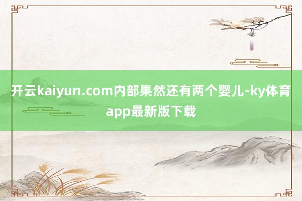 开云kaiyun.com内部果然还有两个婴儿-ky体育app最新版下载