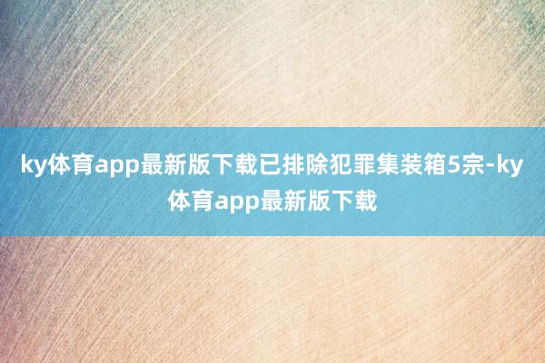 ky体育app最新版下载已排除犯罪集装箱5宗-ky体育app最新版下载