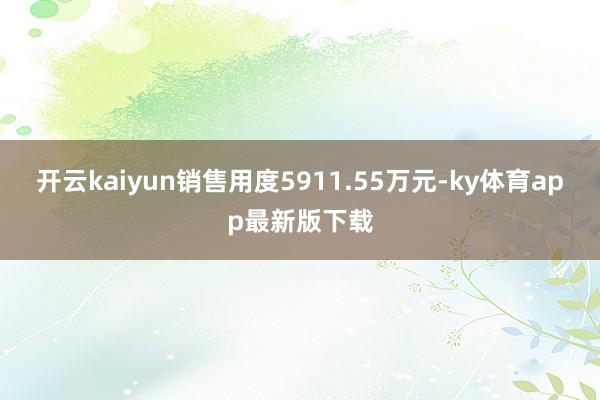 开云kaiyun销售用度5911.55万元-ky体育app最新版下载