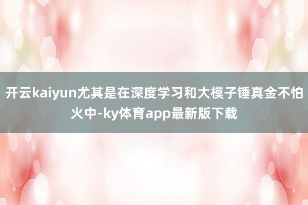 开云kaiyun尤其是在深度学习和大模子锤真金不怕火中-ky体育app最新版下载