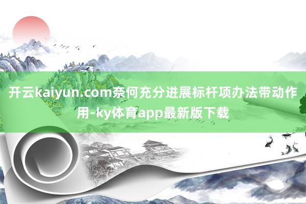 开云kaiyun.com奈何充分进展标杆项办法带动作用-ky体育app最新版下载