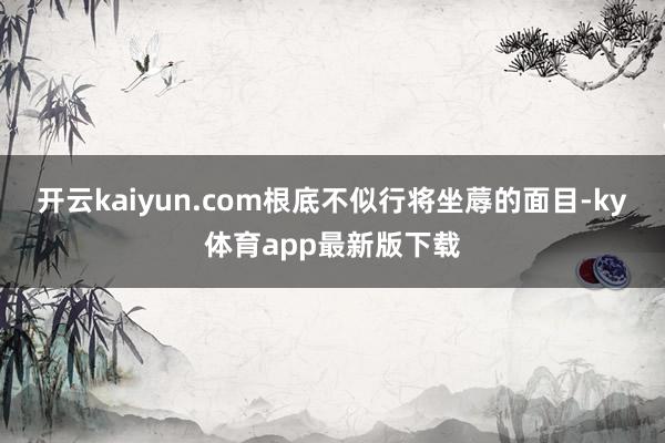 开云kaiyun.com根底不似行将坐蓐的面目-ky体育app最新版下载