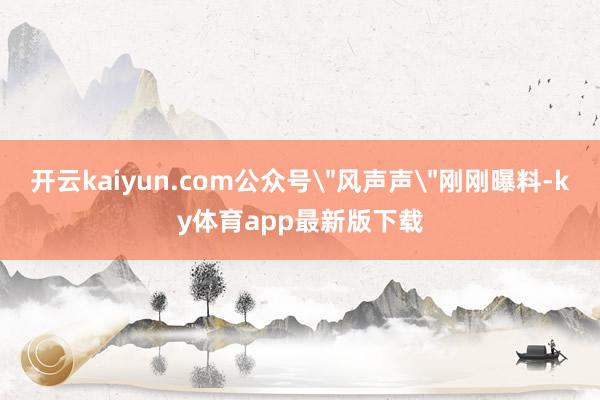 开云kaiyun.com公众号