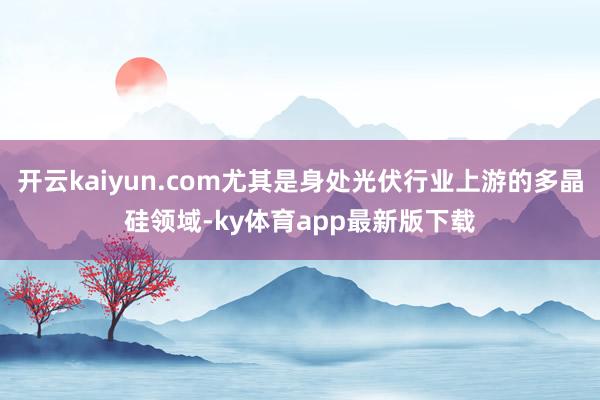 开云kaiyun.com尤其是身处光伏行业上游的多晶硅领域-ky体育app最新版下载