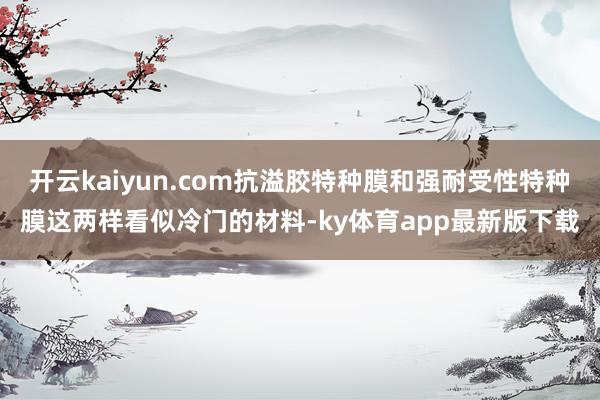 开云kaiyun.com抗溢胶特种膜和强耐受性特种膜这两样看似冷门的材料-ky体育app最新版下载